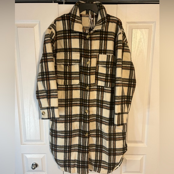 Long Plaid Shacket - Picture 3 of 6